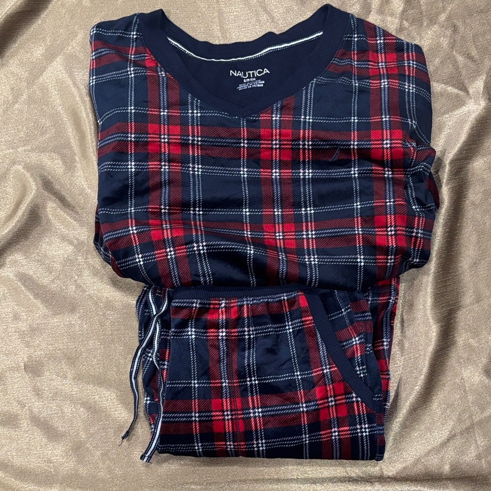 Nautica Red and Blue Plaid Pajama Set